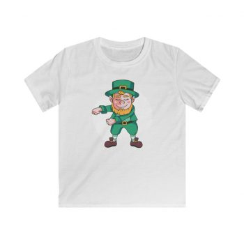 Kids T-Shirt Youth Softstyle - Dancing Leprechaun Flossing St Patricks Day