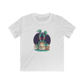 Kids T-Shirt Youth Softstyle - Easter Alien with Easter Eggs