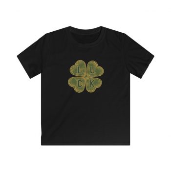 Kids T-Shirt Youth Softstyle - Four Leaf Clover Luck