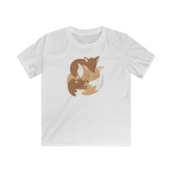 Kids T-Shirt Youth Softstyle - Fox Mom and Babies
