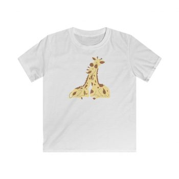 Kids T-Shirt Youth Softstyle - Giraffe Mom and Baby