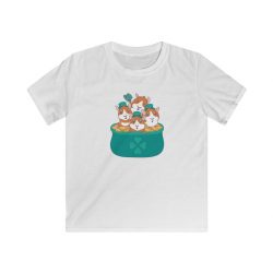 Kids T-Shirt Youth Softstyle - Guinea Pigs St Patricks Day Pot of Gold