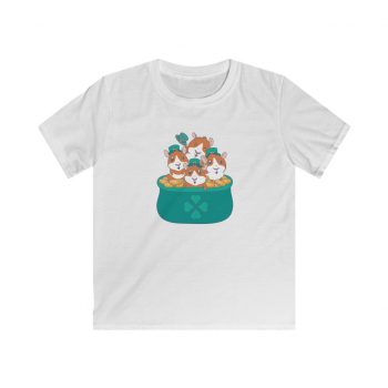 Kids T-Shirt Youth Softstyle - Guinea Pigs St Patricks Day Pot of Gold