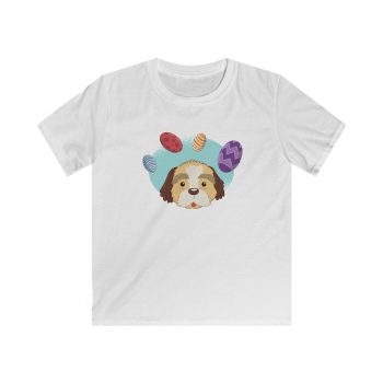 Kids T-Shirt Youth Softstyle - Havaneser Havanese Dog Easter Eggs