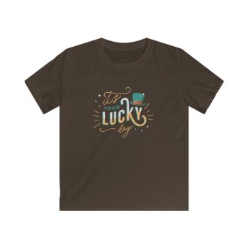 Kids T-Shirt Youth Softstyle - It's Your Lucky Day Leprechaun Hat St. Patrick's