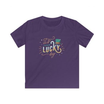 Kids T-Shirt Youth Softstyle - It's Your Lucky Day Leprechaun Hat St. Patrick's