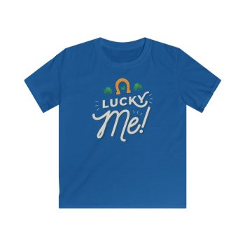 Kids T-Shirt Youth Softstyle - Lucky Me Clover Shamrock Horseshoe St Patricks Day