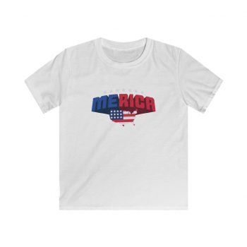 Kids T-Shirt Youth Softstyle - Merica USA American Flag