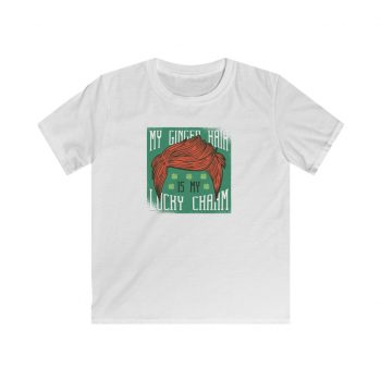 Kids T-Shirt Youth Softstyle - My Red Hair Ginger is my Lucky Charm