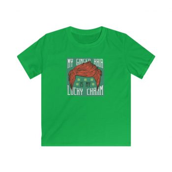 Kids T-Shirt Youth Softstyle - My Red Hair Ginger is my Lucky Charm