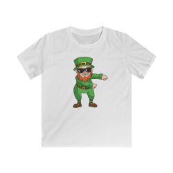 Kids T-Shirt Youth Softstyle - St Patricks Day Leprechaun Floss Dancing