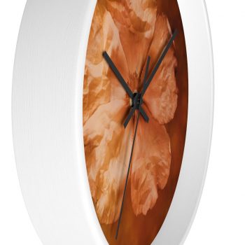 Wall Clock Flower Art Print Old Antique Vintage Botanical Tan Beige Brown