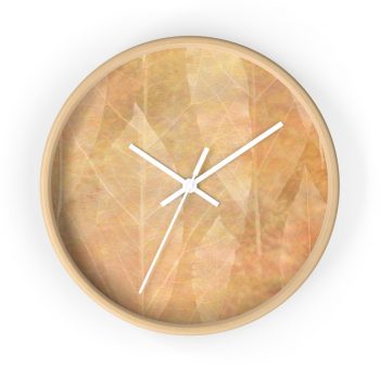 Wall Clock Leaves Leaf Vein Print Beige Cream Brown Nature Art Print Old Antique Vintage