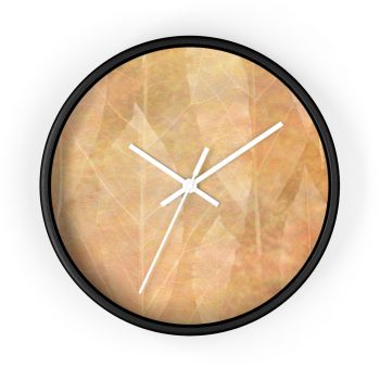 Wall Clock Leaves Leaf Vein Print Beige Cream Brown Nature Art Print Old Antique Vintage