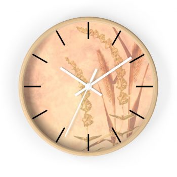 Wall Clock With Lines Wheat Field Wheat Field Print Coral Beige Landscape Nature Art Print Old Antique Vintage