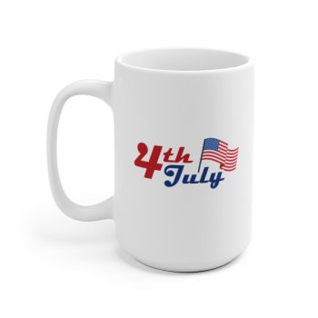 White Coffee Mug - 4th of July USA Flag