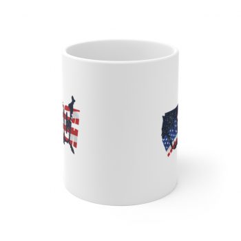 White Coffee Mug - America USA Map