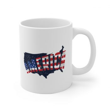 White Coffee Mug - America USA Map