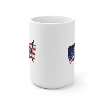 White Coffee Mug - America USA Map