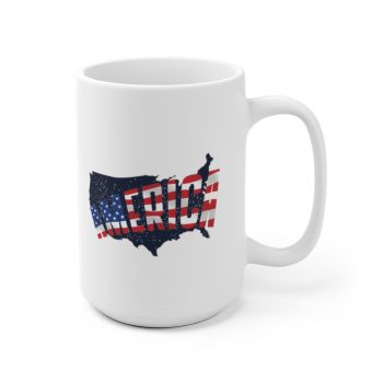 White Coffee Mug - America USA Map