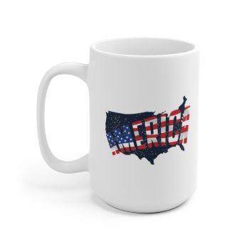 White Coffee Mug - America USA Map