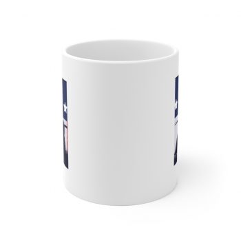 White Coffee Mug - American Flag Kiss Window