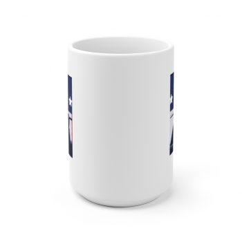 White Coffee Mug - American Flag Kiss Window