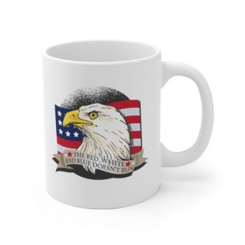 White Coffee Mug - American Patriot Eagle The Red White and Blue