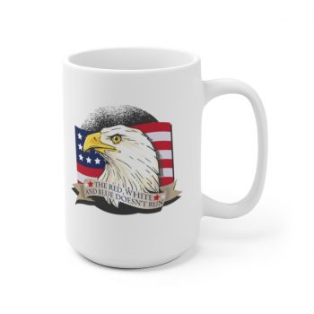 White Coffee Mug - American Patriot Eagle The Red White and Blue