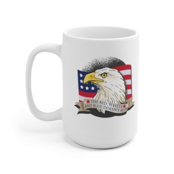 White Coffee Mug - American Patriot Eagle The Red White and Blue