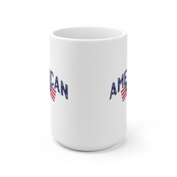 White Coffee Mug - American Two USA Flags