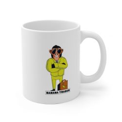 White Coffee Mug - Banana Trader Monkey