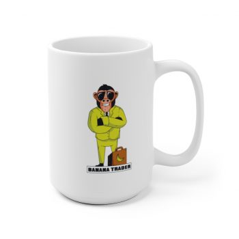 White Coffee Mug - Banana Trader Monkey