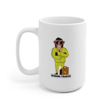 White Coffee Mug - Banana Trader Monkey