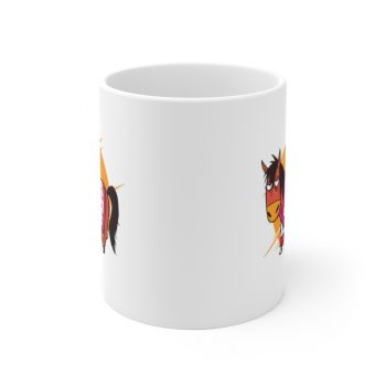 White Coffee Mug - Bathrobe Horse