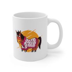 White Coffee Mug - Bathrobe Horse