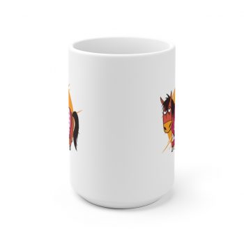 White Coffee Mug - Bathrobe Horse