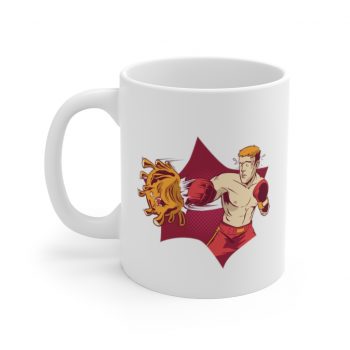 White Coffee Mug - Boxer Fighting Coronavirus Virus Covid 19