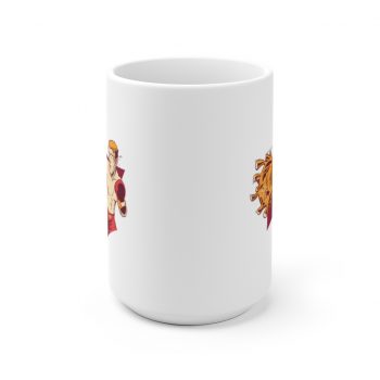 White Coffee Mug - Boxer Fighting Coronavirus Virus Covid 19