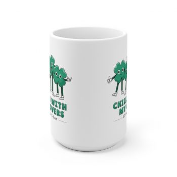 White Coffee Mug - Chillin With My Clovers St Patrick's Day