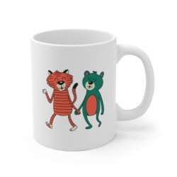 White Coffee Mug - Cute Bear Tiger