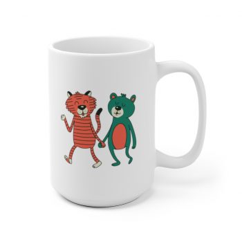 White Coffee Mug - Cute Bear Tiger