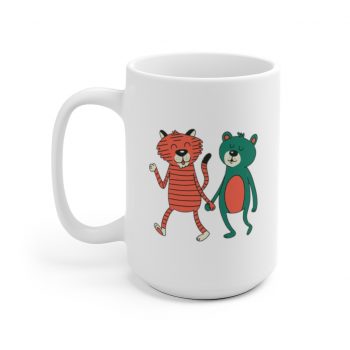 White Coffee Mug - Cute Bear Tiger