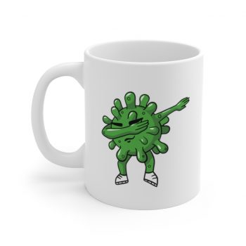 White Coffee Mug - Dabbing Virus Coronavirus Covid 19 Dancing