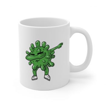 White Coffee Mug - Dabbing Virus Coronavirus Covid 19 Dancing