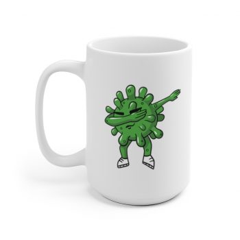 White Coffee Mug - Dabbing Virus Coronavirus Covid 19 Dancing