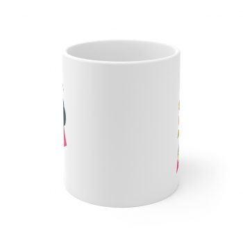 White Coffee Mug - DJ Bear Colorful