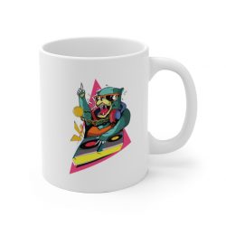 White Coffee Mug - DJ Bear Colorful