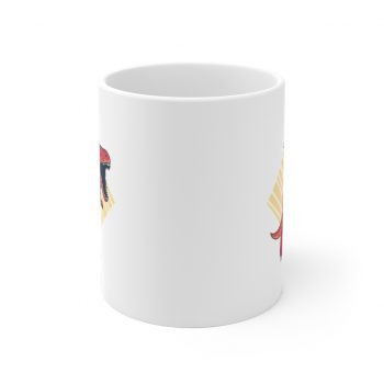 White Coffee Mug - Easter Bunny Dinosaur T Rex Tyrannosaurus