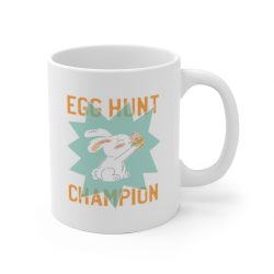 White Coffee Mug - Easter Egg Hunt Champion Bunny